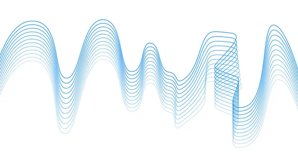 Abstrakte Bunte Welle Mit Linien Digitaler Frequenzspurentzerrer Vektorillustration Dynamische Musikwelle — Stockvektor