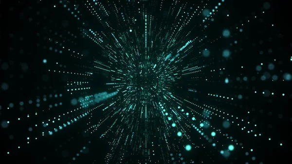 Tunnel Bleu Abstrait Science Fiction Base Données Numérique Cyberespace Algorithmes — Photo