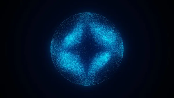 Sci Kék Gömb Részecskékkel Koncepció Hálózati Kapcsolat Keretgömb Absztrakt Technológiai — Stock Fotó
