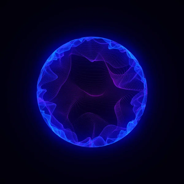 科幻色彩球体与粒子 概念网络连接 框架球 摘要技术背景 3D渲染 — 图库照片