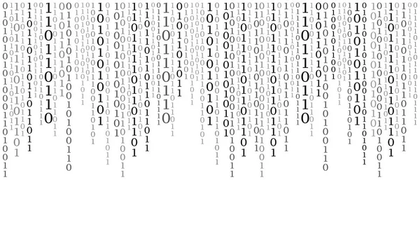 Matrice Fond Technologie Cybersécurité Avec Code Binaire Chute Rapide Nombres — Image vectorielle
