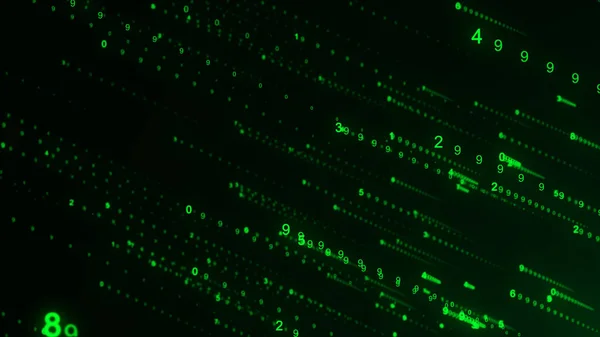 Matrixtechnologie Cybersicherheit Mit Binärcode Rasch Fallende Zufällig Grüne Zahlen Entschlüsselungsalgorithmen — Stockfoto