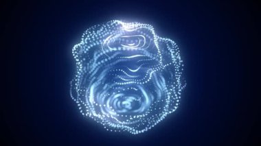 Parçalı bilim kurgu mavi küre. Ağ bağlantısını kavra. Çerçeve küresi. Soyut teknoloji geçmişi. 3d oluşturma.