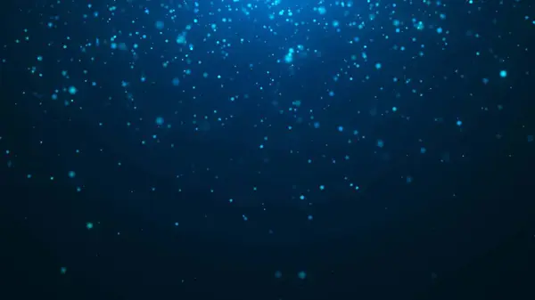 Dust particles with bokeh effect on dark background. Abstract blue magic background. Starry sky. 3d rendering.