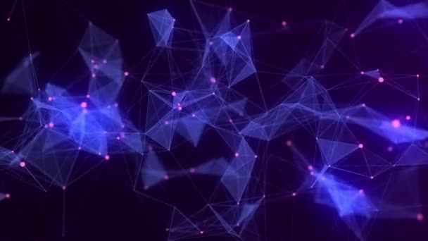 Futuristische Business Kulisse Netzwerkverbindungsstruktur Cyberspace Mit Beweglichen Teilchen Visualisierung Von — Stockvideo