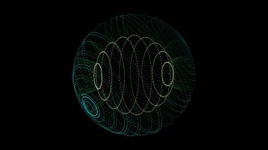 Parçacıkları ve çizgileri olan vektör bilimkurgu renk küresi. Ağ bağlantısını kavra. Çerçeve küresi. Soyut teknoloji arkaplanı.