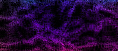 Üst görüşlü dijital teknoloji dalgası. Renkli hareket noktaları ve çizgileri olan karanlık siber uzay. Fütürist dijital arka plan. Büyük veri analizleri.