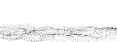 Dijital teknoloji beyaz dalga. Hareket noktalı hafif siber uzay. Fütürist dijital arka plan yapay zeka. Büyük veri analizleri.