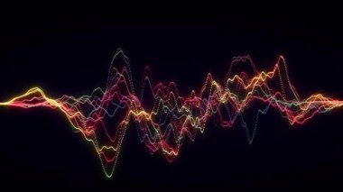 Hisse senedi, döviz, yatırım ya da kripto para birimi şeması. İş geçmişi. Soyut müzik dalgası. Noktalı ses eşitleyicisi. 3d oluşturma.