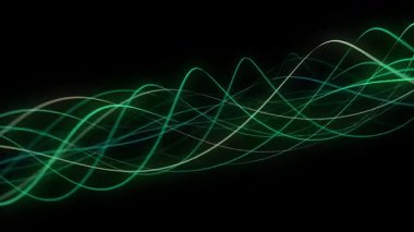 Soyut renkler çizgilerle dalgalanıyor. Dijital frekans dengeleyici. İllülasyon dinamik müzik dalgası. Teknoloji sesi. 3d oluşturma.