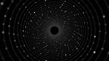 Soyut bilim kurgu kara tüneli. Solucan deliği siber uzayı emer. Üç boyutlu portal. Gelecekçi fantezi yüksek teknoloji hunisi. 3d oluşturma.