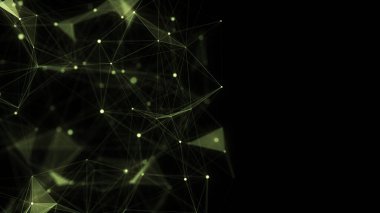 İş için fütüristik fon. Hareket eden parçacıklarla ağ bağlantısı siber uzayı. Büyük veri görselleştirmesi. Soyut siber güvenlik geçmişi. 3B görüntüleme.