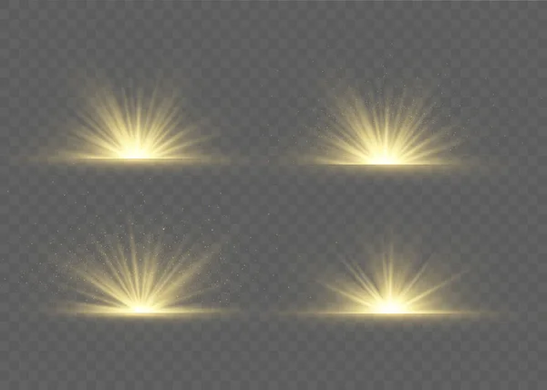 Light Flare Special Effect Rays Light Magic Sparkles Glow Transparent — Stock Vector