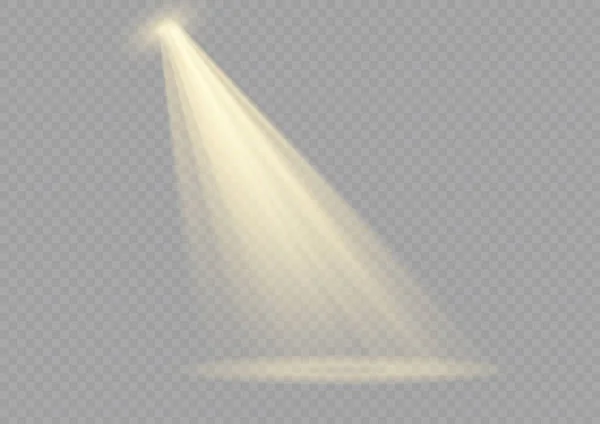 Projecteur Vectoriel Effet Lumière Couleur Jaune Effet Lumineux Éclatant Isolé — Image vectorielle