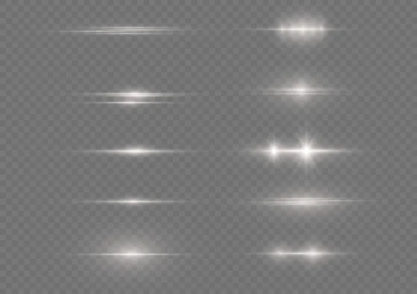 Horizontal Beams Light Beautiful Light Reflections Glowing Stripes Light Background — Stock Vector