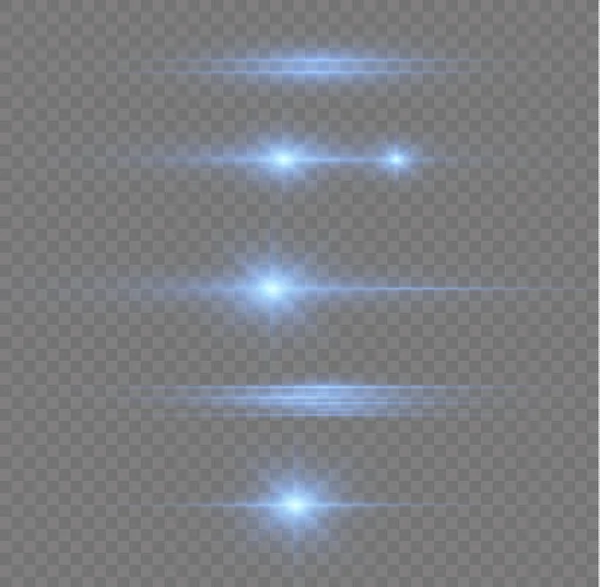 Горизонтальные Лучи Света Красивые Световые Отражения Светящиеся Полосы Светлом Фоне — стоковый вектор