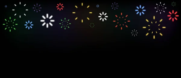 Fuochi Artificiali Fuochi Artificio Colorati Luminosi Tramonto Fuoco Artificio Scintillante — Vettoriale Stock
