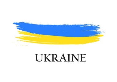 Ukrayna bayrağı. Ulusal sembol. Ukrayna bayrağı. Ukrayna bayrağı sembolü. Mavi ve sarı çizimler. Stock vektör illüstrasyonu. Ukrayna savaş vektör simgesi belirlendi.