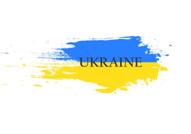 Ukrayna bayrağı. Ulusal sembol. Ukrayna bayrağı. Ukrayna bayrağı sembolü. Mavi ve sarı çizimler. Stock vektör illüstrasyonu. Ukrayna savaş vektör simgesi belirlendi.