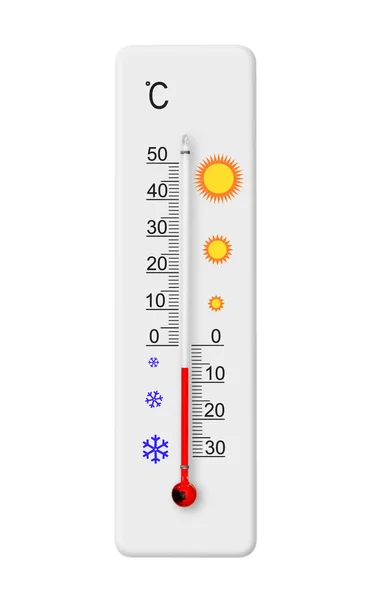 Термометр Шкале Цельсия Изолирован Белом Фоне Температура Окружающей Среды Минус — стоковое фото