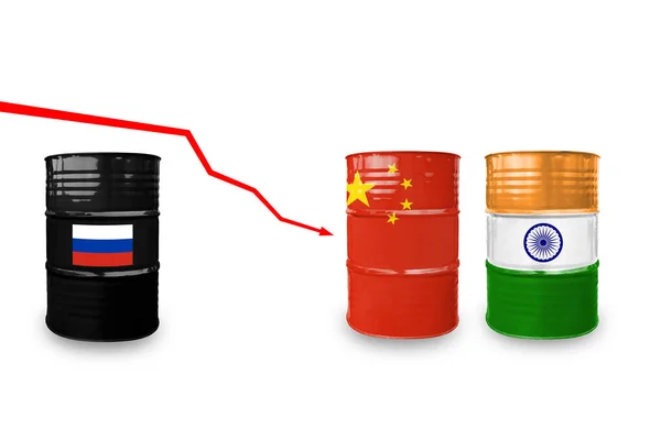Rosyjska Ropa Naftowa Indie Chiny Kupują Tani Rosyjski Olej Uralowy — Zdjęcie stockowe