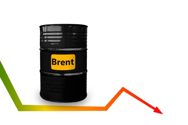 Barrel Rohöl Der Sorte Brent Auf Weißem Hintergrund Mit Weichem — Stockfoto