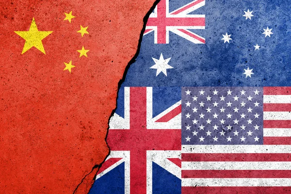 Aukus Kolmenvälinen Turvallisuussopimus Australian Yhdistyneen Kuningaskunnan Yhdysvaltojen Välillä Aukusin Kiinan — kuvapankkivalokuva