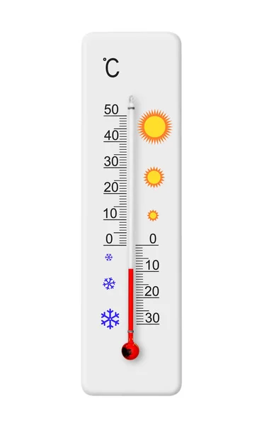 Beyaz Arka Planda Izole Edilmiş Celsius Termometresi Çevre Sıcaklığı Eksi — Stok fotoğraf