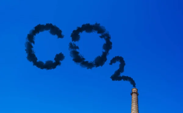 Gyárkéményből Kiáramló Füst Által Okozott Légszennyezés Ökológiai Problémák Szén Dioxid — Stock Fotó