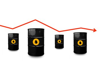 Ham petrol fiyatları. Beyaz arka planda yumuşak gölgeli ham petrol varilleri. Rusya 'ya yaptırım ve ambargo