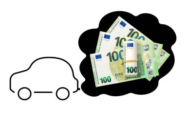 Karbondioksit salınımı vergisi. Arabalar CO2 dumanını tüketir. Gelecek için yeşil ve sürdürülebilir enerji ve ekolojik güç 