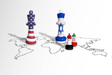 Yemen 'in Evi Kızıl Deniz' deki kargo gemilerine saldırdı. Bab al Mandab boğazında çatışma. ABD, İsrail, Yemen ve İran bayrakları