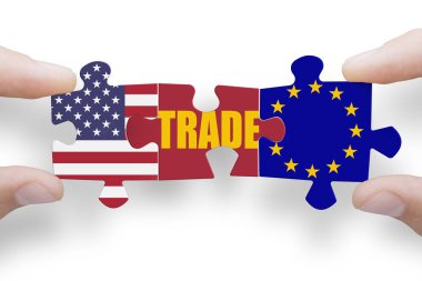 Amerika Birleşik Devletleri ve Eu bayraklarından yapboz