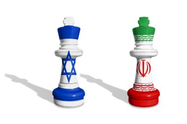 Satranç İsrail ve İran bayraklarından yapıldı 