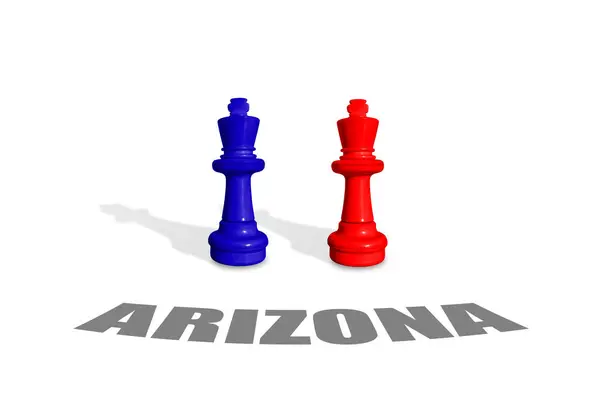 stock image Chess made from Democrats and Republicans colors. Arizona swing state set to decide the 2024 US election