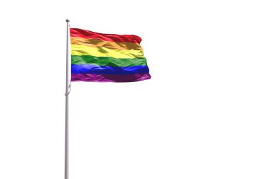 LGBT bayrağı beyaz arkaplanda izole edildi