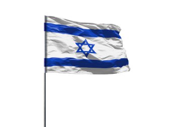 Beyaz arka plan üzerinde izole İsrail bayrağı