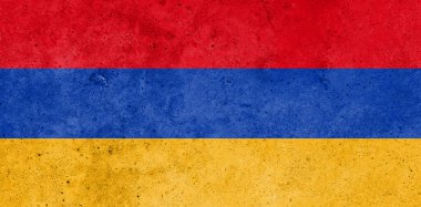 Beton duvarda Ermenistan bayrağı