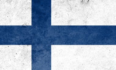 Beton duvara Finlandiya bayrağı