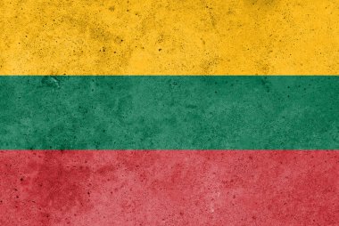 Beton duvarda Litvanya bayrağı