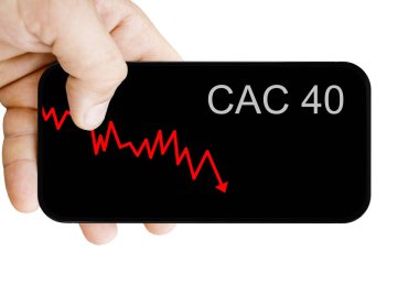 Elinde CAC 40 indeks oranı olan bir telefon