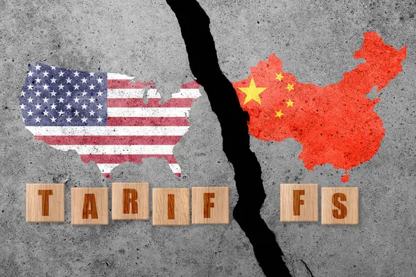 ABD ve Çin 'in geçmişinde TARIFFS kelimesi geçiyor. Ticaret, görev, gümrük ve gümrük vergisi savaşı