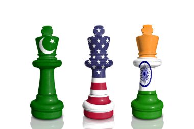 Satranç Pakistan, Hindistan ve ABD bayraklarından yapıldı