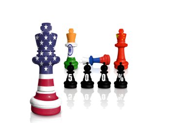 Satranç Hindistan, Rusya, Çin, Ukrayna ve ABD bayraklarından yapıldı. ABD, Rusya 'nın Ukrayna' daki savaş ve saldırganlığına onay verdi