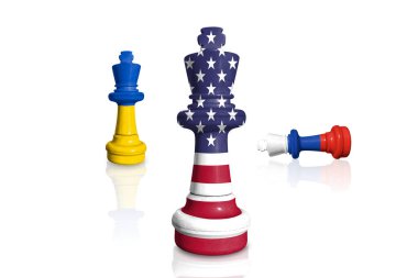 Satranç Ukrayna, ABD ve Rusya bayraklarından yapıldı