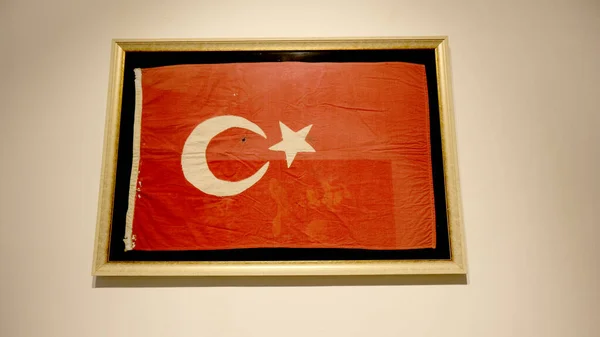 1974年塞浦路斯和平行动中使用的土耳其退伍军人旗 — 图库照片