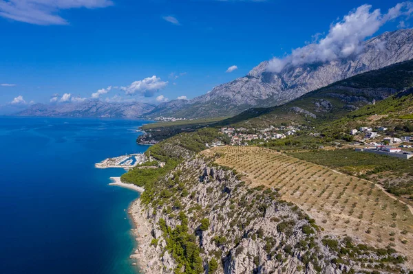 Beautiful Coastline Bird Eye View City Makarska Dalmatia Croatia Makarska — Stock Photo, Image