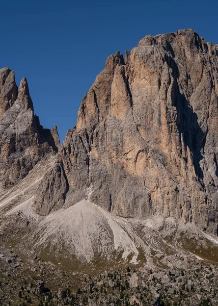 Niesamowity Widok Górzysty Obszar Majestatycznymi Szczytami Dolomity Południowy Tyrol Włochy — Zdjęcie stockowe