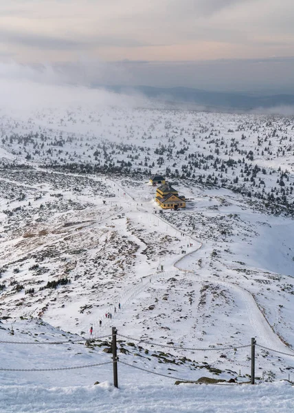 Karkonosze dağlar kış, Mount Sniezka, Polonya