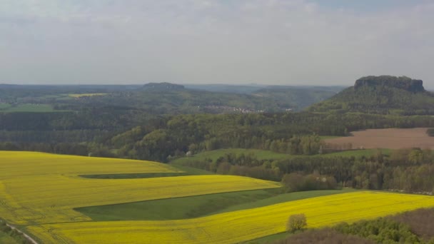 Niesamowity Widok Twierdzę Knigstein Park Narodowy Saksońska Szwajcaria Niemcy Słynne — Wideo stockowe